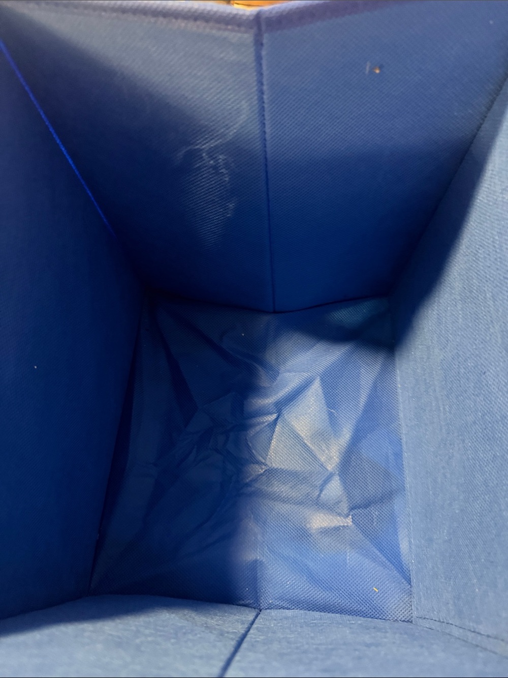 Blue Fabric Storage Bin with Metal Grommet - Picture 3 of 4